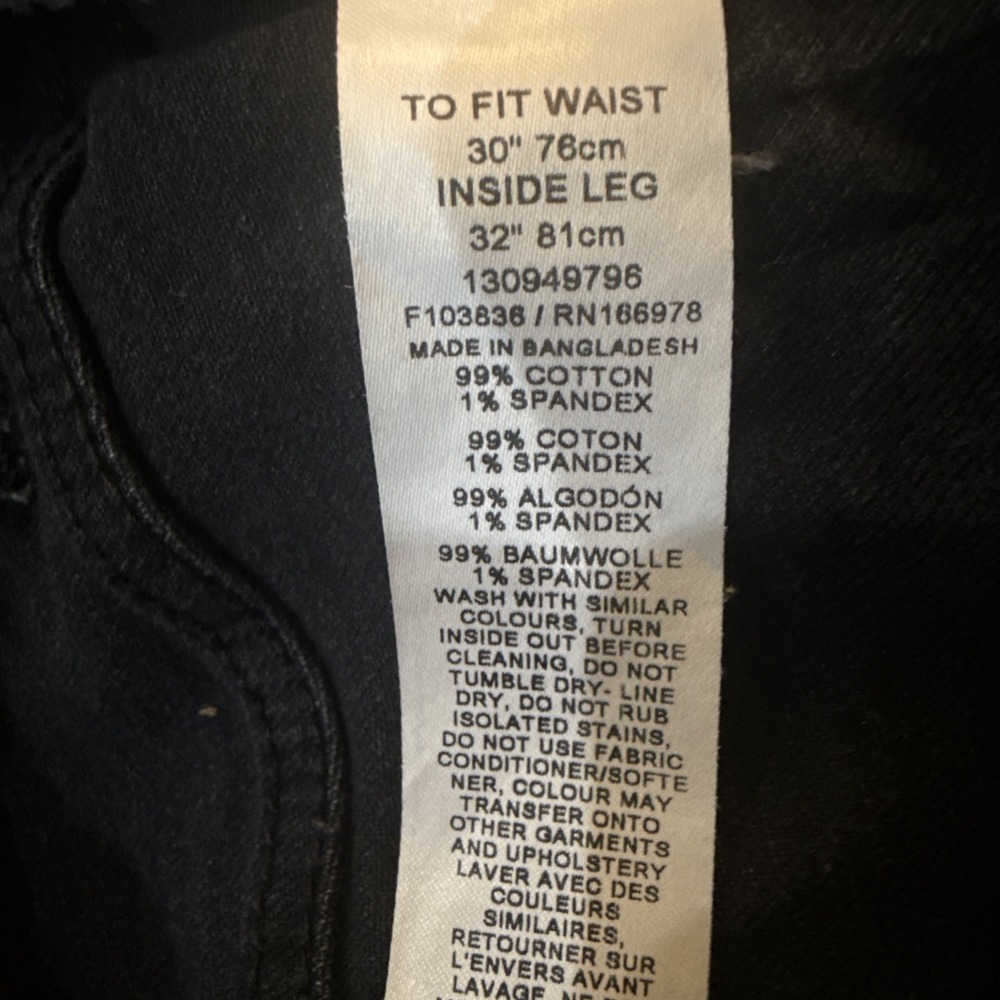 ASOS DESIGN High Waisted Straight Leg Jeans Black Denim Women's 30/32 READ - Picture 9 of 10